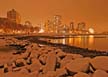 Downtown Winter Night, Canada Stock Photographs
