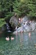 People Swiming At Sasamat Lake, Canada Stock Photos