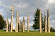 Burnaby Mountain Park Carved Poles, Canada Stock Photos